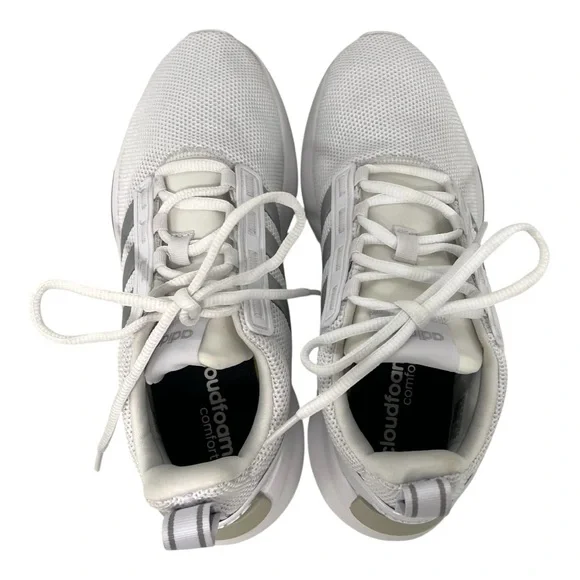 Adidas Racer TR21 White Silver Athletic Running Cloudfoam Shoes Women’s 7 - Picture 8 of 12